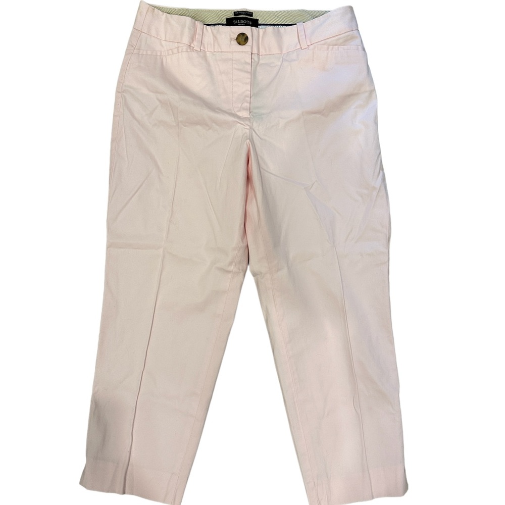 NWT Petite Talbots Light Pink Curvy The Perfect Crop Trouser Slacks Work Pants